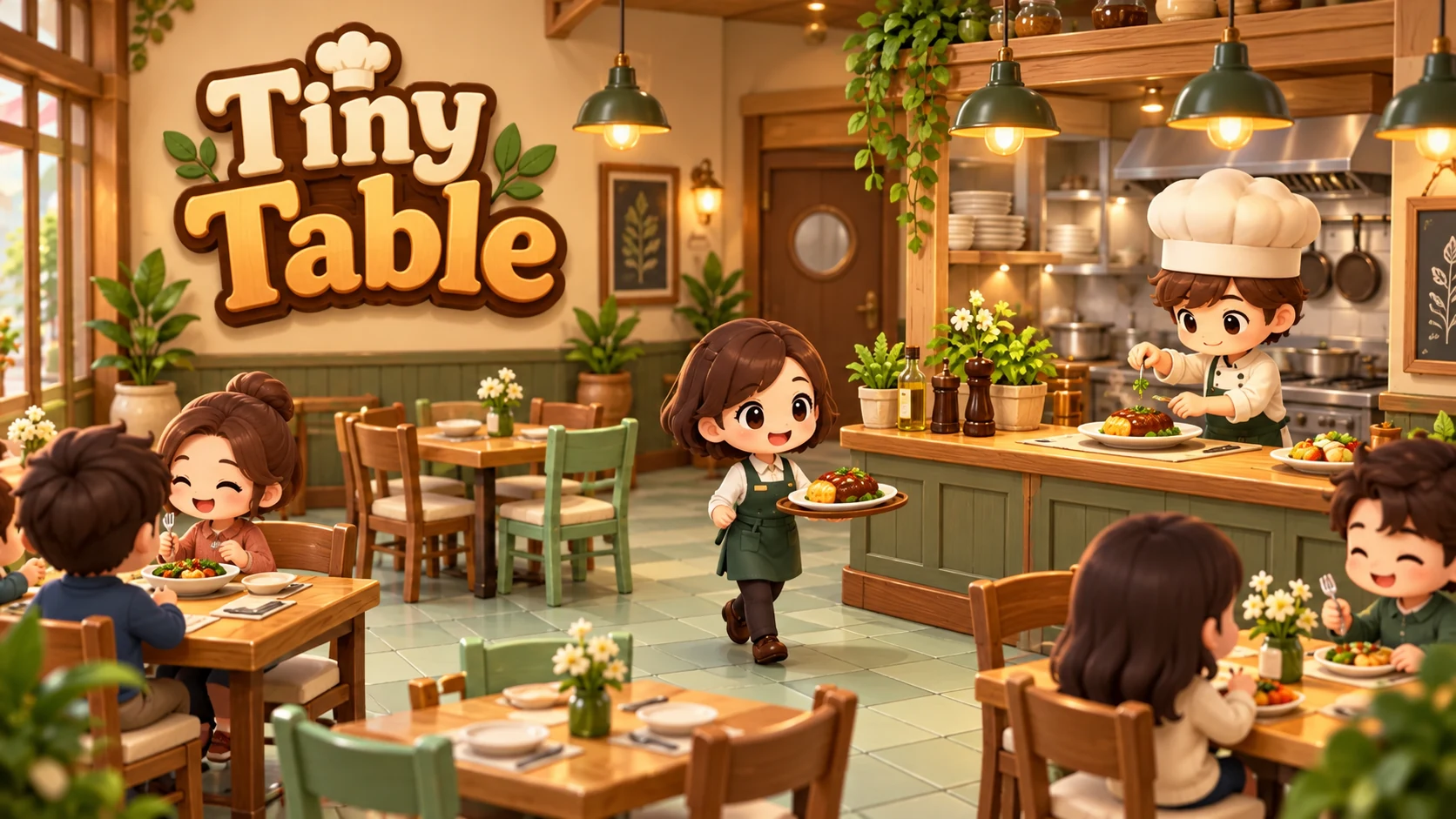 Tiny Table 식당 경영 게임 대표 일러스트